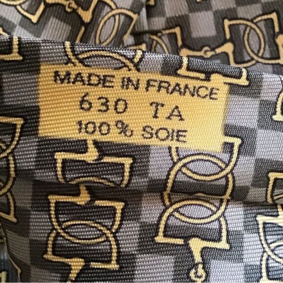 Hermes gold and silver interlock designer tie - Picture 4 of 4